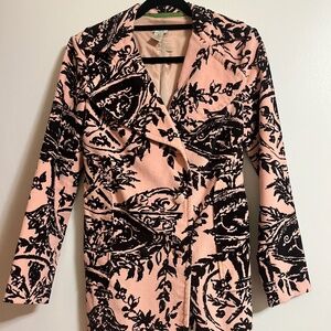 Odille velvet jacket, double breasted pink and black, size 4